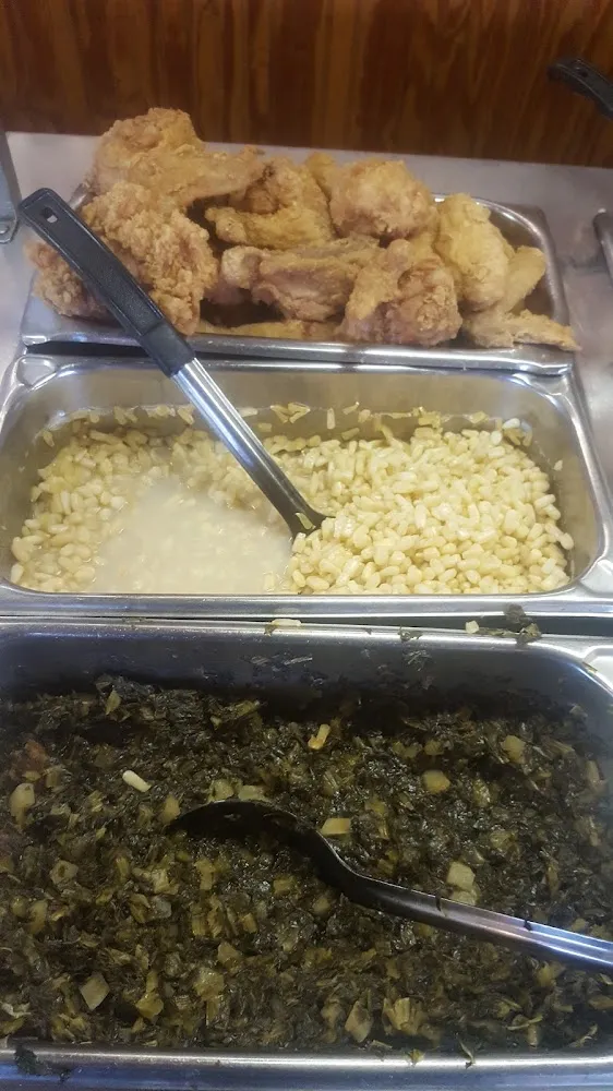 Collard Greens Corn and Fried Chicken